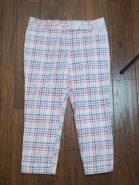 7th Avenue Design Studio Colorful Plaid Checked Cropped Pants size 10